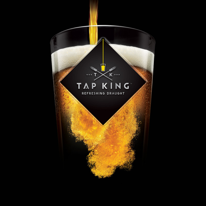 Energi Packaging Design Agency Specialists Product Photography Label Tap King Beer Draught Refreshing Glass Pour
