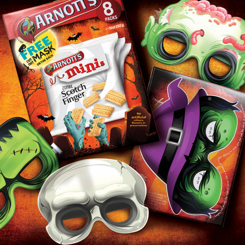 Helping Arnott’s develop some exciting Halloween packaging! Look out for them on shelf.