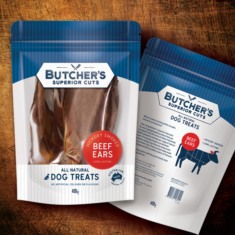 Energi Design Packaging-Pet Food-Dog Treats-Butcher's Superior Cuts-Beef Ears