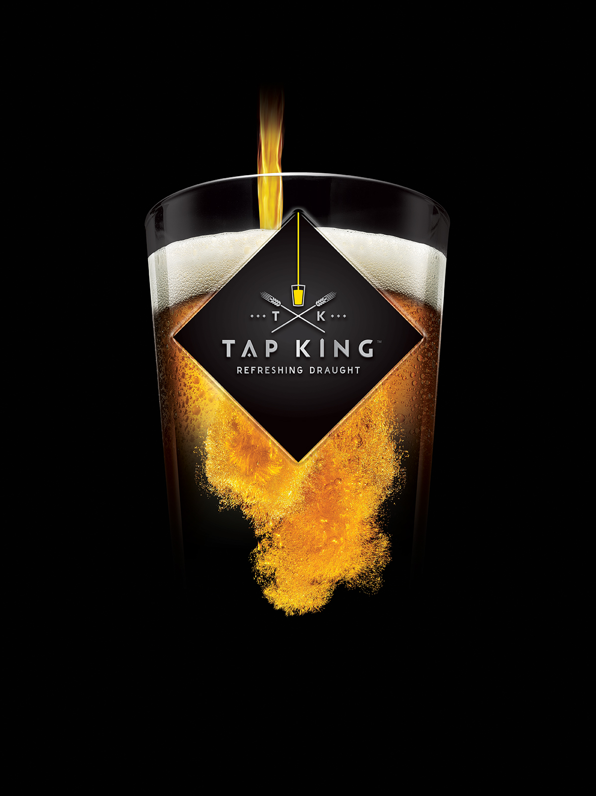 Energi Packaging Design Agency Specialists Product Photography Label Tap King Beer Draught Refreshing Glass Pour