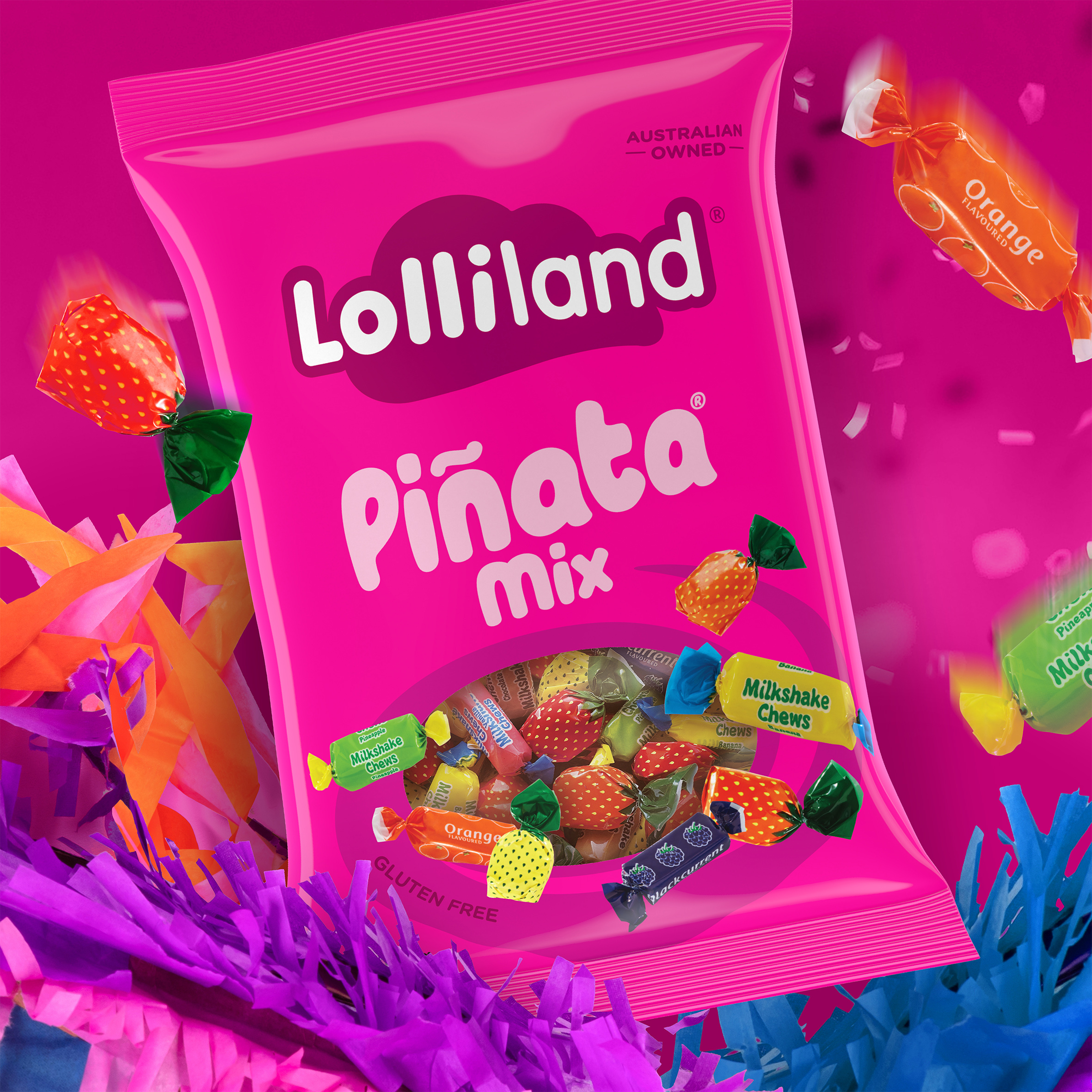Energi Packaging Design Agency Specialists Creative Inspire Transform Lolliland Confectionery Packaging Piñata Key Visual